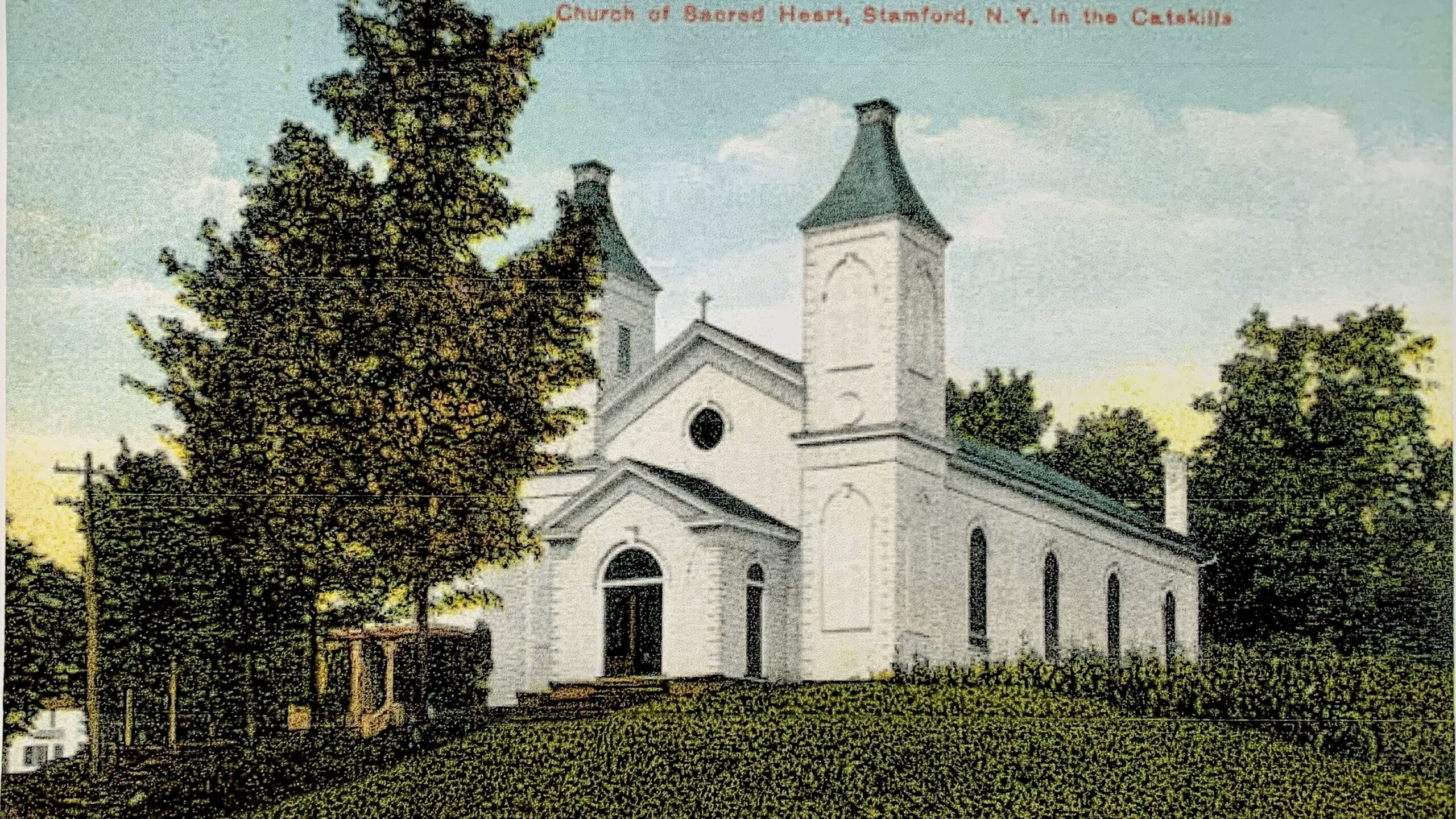 Postcard of Original Sacred Heart Church