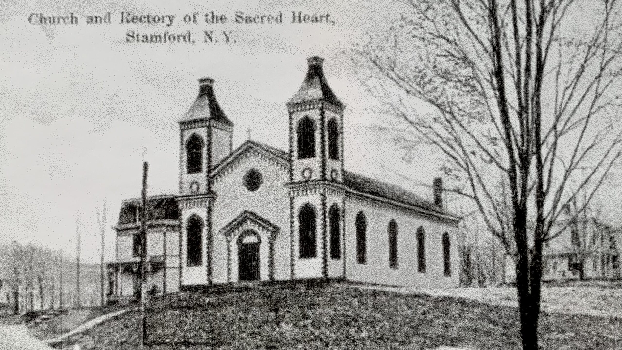 Postcard of Original Sacred Heart Church